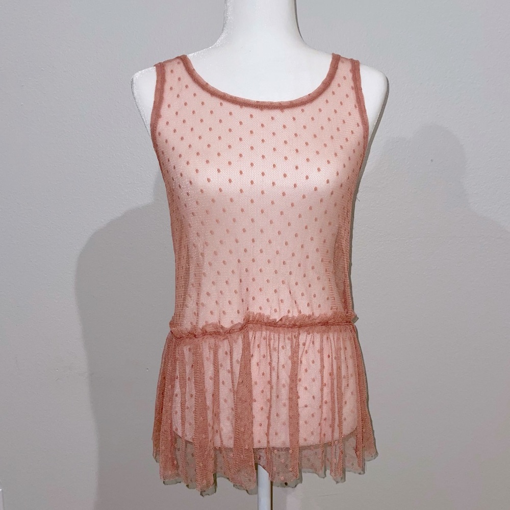 WallFlower Sheer Polka Dot Tank Top / Swim Coverup